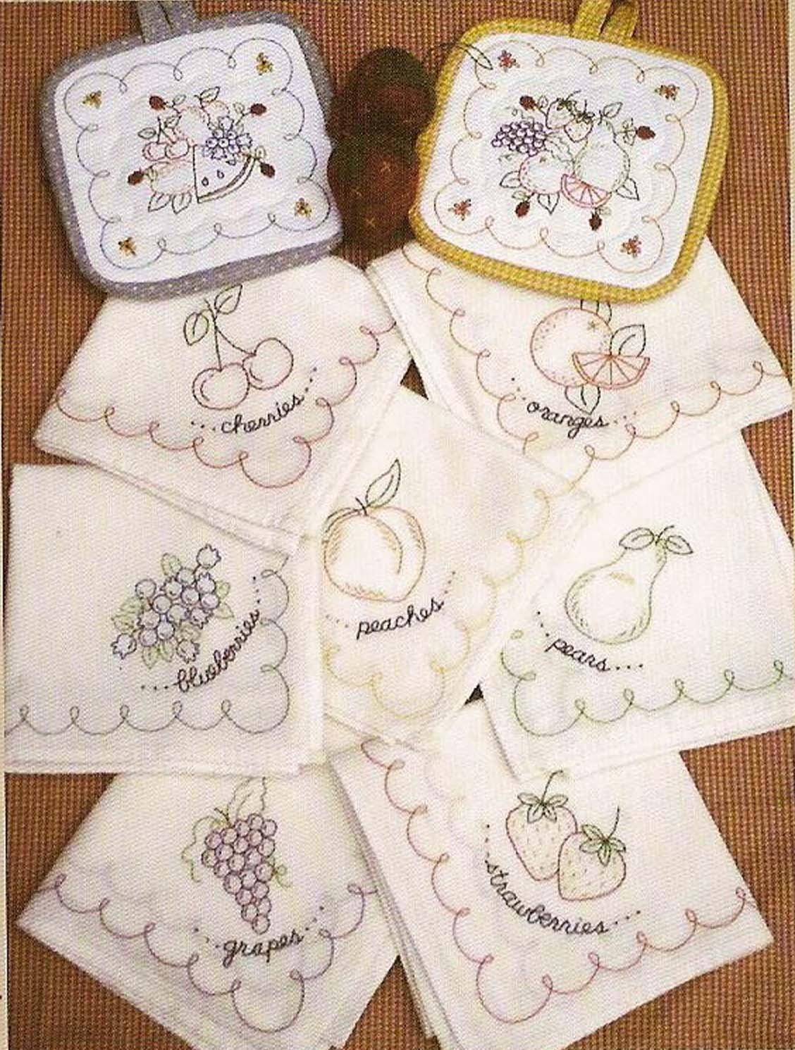 Embroidery Transfer Pattern #3403 Vegetable Tea Towels